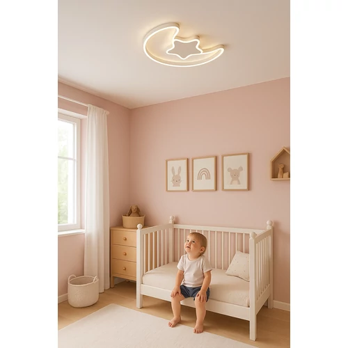 Lumela 40W LED Holdlámpa Gyerekszobába, Szabályozható, Távirányítóval, 50x36 cm