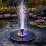 Kép 1/7 - RGB LED-es fényű napelemes kerti szökőkút 180 l/h 8 fúvóka fejjel 16 5cm átmérő