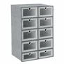 Kép 1/3 - 10 db-os cipőrendező doboz szett 32x21x12cm szürke műanyag