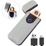 Kép 1/3 - USB-s elektromos öngyújtó, ezüst – szélálló, újratölthető