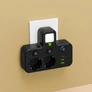 Kép 2/4 - Fali elosztó (2 hálózati aljzat + 2 USB-A + 1 USB-C töltőport) LED éjjeli fénnyel – otthonra, utazáshoz, DA706