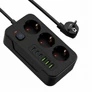 Kép 3/3 - Elosztó 3m kábellel, 3 AC hálózati + 3 USB-A + 3 USB-C porttal - DA714B