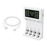 Kép 2/5 - Maxday Akkumulátortöltő AA és AAA újratölthető elemekhez, 4 db 2800 mAh AAA elemmel, USB, C704B3