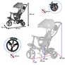 Kép 3/3 - Trike fix lite háromkerekű – 105x94 cm, 1-5 éveseknek, nyomás nélküli kerekekkel, szürke (Kosara sérült)
