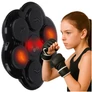 Kép 1/6 - Falra szerelhető LED bokszfal, 6 ütőponttal, 2 kesztyűvel + elektromos pontszámolással – 41 x 39 cm, fekete