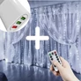 Kép 1/8 - 300 micro LED-es USB-s beltéri fényfüggöny, 8 világítási móddal, távirányítóval, hideg fehér