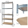 Kép 10/10 - 5 polcos Raktári állvány, 220 x 100 x 45 cm, 175 Kg/polc teherbírással 