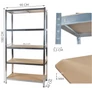 Kép 9/9 - 5 polcos Raktári állvány, 180 x 90 x 40 cm, 175 Kg/polc teherbírással 