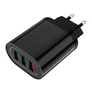 Kép 1/4 - 3 USB kimenetes fali adapter karácsonyi fényfüzérekhez, fekete