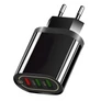 Kép 3/4 - 3 USB kimenetes fali adapter karácsonyi fényfüzérekhez, fekete