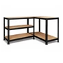 Kép 6/8 - 5 polcos Raktári állvány fém horganyzott acél salgópolc 150 x 75 x 30 cm 175 Kg/polc teherbírással fekete