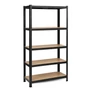 Kép 8/8 - 5 polcos Raktári állvány fém horganyzott acél salgópolc 150 x 75 x 30 cm 175 Kg/polc teherbírással fekete