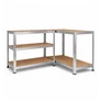 Kép 4/8 - 5 polcos Raktári állvány fém horganyzott acél salgópolc 150 x 75 x 30 cm 175 Kg/polc teherbírással