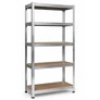 Kép 8/8 - 5 polcos Raktári állvány fém horganyzott acél salgópolc 150 x 75 x 30 cm 175 Kg/polc teherbírással