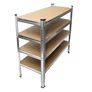 Kép 3/7 - 4 polcos Raktári állvány salgópolc 150 x 75 x 30 cm 150 Kg/polc teherbírással