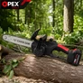 Kép 4/10 - OpexTools Akkus láncfűrész 2 db 21V 3.0Ah akkuval, szénkefementes motorral, 12"