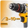 Kép 10/11 - Powermat Akkus fúrócsavarozó, 2 db 21 V, akksival, 55 Nm, 10 mm-es gyorskioldó tokmány, Fúrószárral bit fejekkel, PM-WA-21V-2M