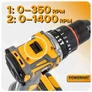 Kép 4/11 - Powermat Akkus fúrócsavarozó, 2 db 21 V, akksival, 55 Nm, 10 mm-es gyorskioldó tokmány, Fúrószárral bit fejekkel, PM-WA-21V-2M