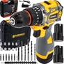 Kép 1/10 - Powermat Akkus fúrócsavarozó, 2 db akksival, 40 Nm, 10 mm-es gyorskioldó tokmány, Fúrószárral bit fejekkel, PM-WA-16,8V-1,5M