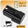 Kép 7/10 - Powermat Akkus fúrócsavarozó, 2 db akksival, 40 Nm, 10 mm-es gyorskioldó tokmány, Fúrószárral bit fejekkel, PM-WA-16,8V-1,5M