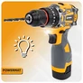Kép 9/10 - Powermat Akkus fúrócsavarozó, 2 db akksival, 40 Nm, 10 mm-es gyorskioldó tokmány, Fúrószárral bit fejekkel, PM-WA-16,8V-1,5M