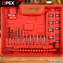 Kép 3/11 - OpexTools Akkus fúrócsavarozó, 2 db akksival, 21 V, 30 Nm, 10 mm-es gyorskioldó tokmány, fúrószárakkal