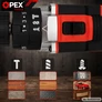 Kép 6/11 - OpexTools Akkus fúrócsavarozó, 2 db akksival, 21 V, 30 Nm, 10 mm-es gyorskioldó tokmány, fúrószárakkal