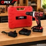 Kép 7/11 - OpexTools Akkus fúrócsavarozó, 2 db akksival, 21 V, 30 Nm, 10 mm-es gyorskioldó tokmány, fúrószárakkal
