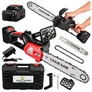 Kép 1/10 - Akkus láncfűrész 2 db 18V 30000 mAh Li-on akkuval, szénkefementes motorral, 12"