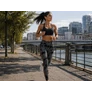 Kép 11/12 - Női márvány push-up magas derekú has és fenék formáló fitnesz leggings S/M, szürke