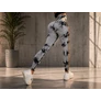 Kép 4/12 - Női márvány push-up magas derekú has és fenék formáló fitnesz leggings S/M, szürke