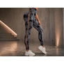 Kép 5/12 - Női márvány push-up magas derekú has és fenék formáló fitnesz leggings S/M, szürke