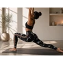 Kép 4/11 - Női márvány push-up magas derekú has és fenék formáló fitnesz leggings S/M, fekete