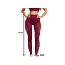Kép 8/11 - Női push-up magas derekú has és fenék formáló fitnesz leggings L/XL, bordó 14673