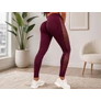 Kép 3/11 - Női push-up magas derekú has és fenék formáló fitnesz leggings L/XL, bordó 14673