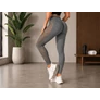 Kép 3/11 - Női push-up magas derekú has és fenék formáló fitnesz leggings L/XL, szürke 14673