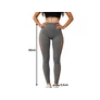 Kép 8/11 - Női push-up magas derekú has és fenék formáló fitnesz leggings S/M, szürke 14673
