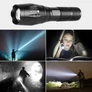 Kép 2/8 - Extra erős vízállló taktikai CREE-XML-T6 L2 LED zoom katonai zseblámpa USB-s 5 világítási móddal E342