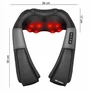 Kép 2/10 - HealthPro Shiatsu 3D Nyak és váll masszírozógép fűtő funkcióval 2 féle adapterrel fekete 110997