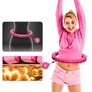 Kép 8/10 - Karcsúsító hulahopp karika súllyal és fém csapággyal, pink, Rg