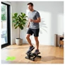 Kép 5/13 - BodyStep Otthoni Stepper állítható ellenállással csúszásmentes pedálokkal, LCD kijelzővel és rugalmas kötelekkel a karok edzéséhez, fekete