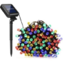 Kép 1/3 - 100 LED-es napelemes kerti fényfüzér, színes, 12 m