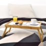 Kép 1/4 - Bambusz reggeliző tálca, ágytálca, kihajtható lábakkal,  50 x 30 cm