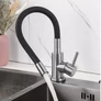 Kép 1/8 - Konyhai csaptelep rugalmas szárral, 56 cm hosszú csővel, fekete