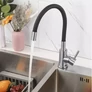 Kép 6/8 - Konyhai csaptelep rugalmas szárral, 56 cm hosszú csővel, fekete