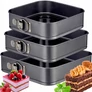 Kép 1/7 - 3 db-os tapadásmentes Tortaforma, tepsi készlet süteményekhez, levehető oldallal, AT