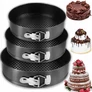 Kép 1/4 - 3 db-os tapadásmentes Tortaforma, tepsi készlet süteményekhez, levehető oldallal, köralakú