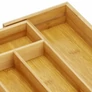 Kép 4/5 - Kihúzható 7 rekeszes bambusz evőeszköztároló 40 x 37 cm, HT