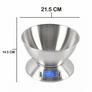 Kép 5/11 - Rozsdamentes acél digitális konyhai tálas mérleg, 1g, 5 kg, 1,8 L