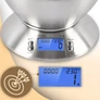 Kép 6/11 - Rozsdamentes acél digitális konyhai tálas mérleg, 1g, 5 kg, 1,8 L